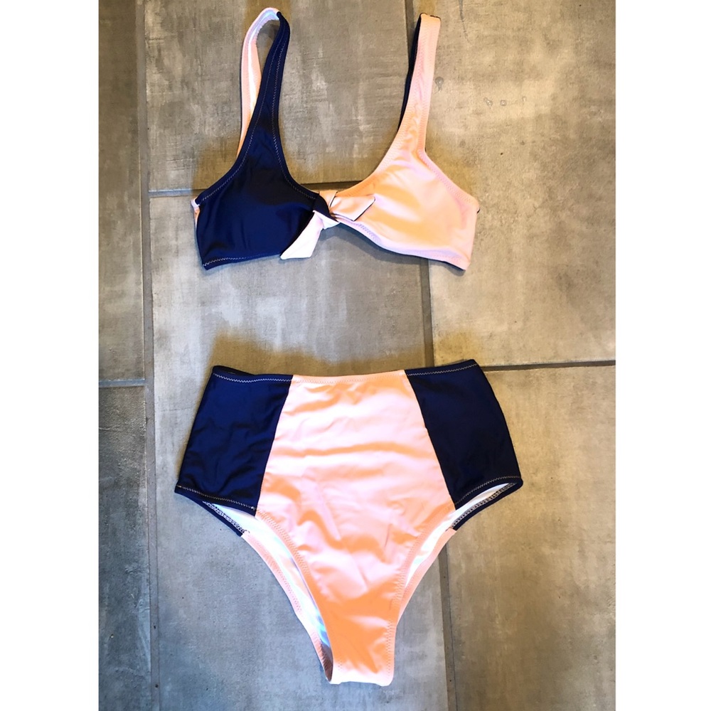 High waist two tone bikini NWT